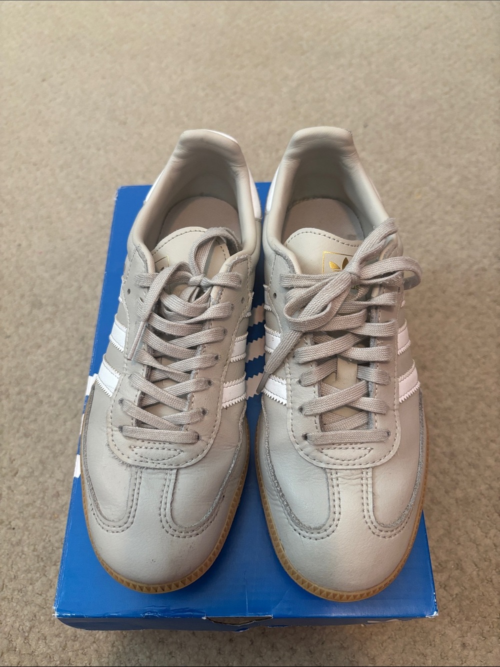 adidas Samba Women’s Classic Sneakers in Light Tan and White